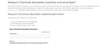 Newsletter Rabatt sichern bei Nexus Chemicals